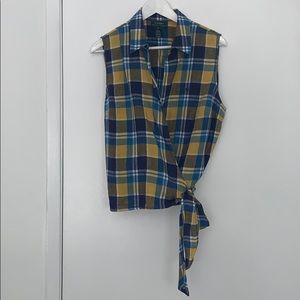 Ralph Lauren Linen Wrap Blouse